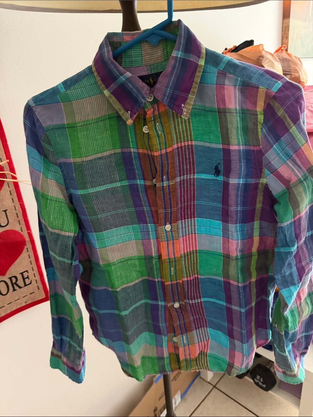 Polo by Ralph Lauren Multi-Color Plaid Button-Down Shirt - Green/Blue/Purple